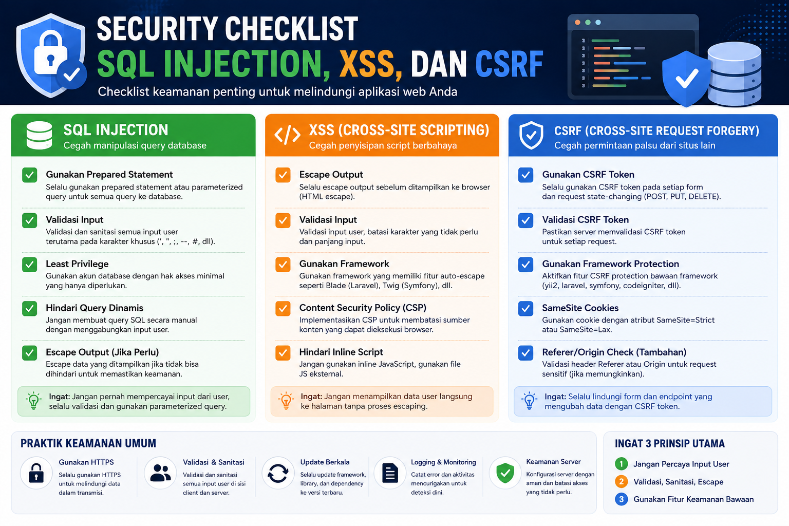 Security Checklist: Amankan Aplikasi PHP dari SQL Injection, XSS, dan CSRF